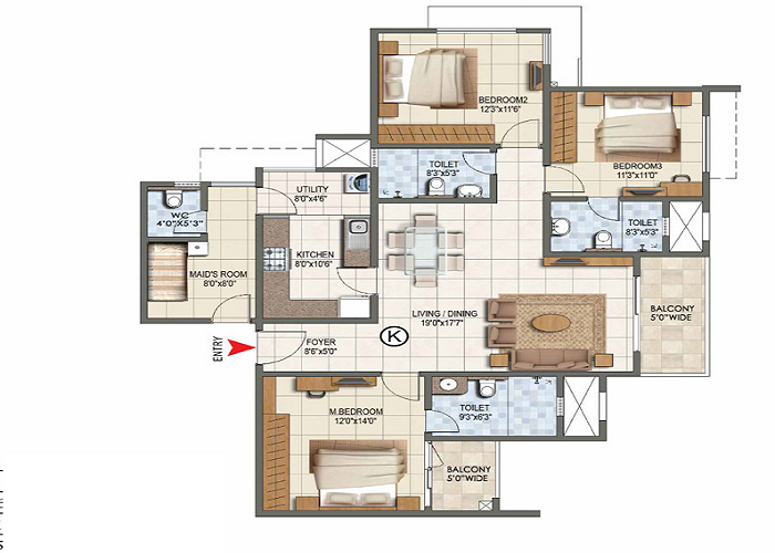 Sattva Springs 4 BHK Floor Plan